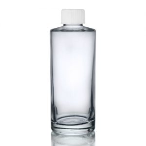 150ml Glass Simplicity Bottle w White Cap