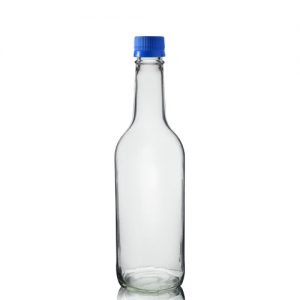 Clear glass drinks bottle