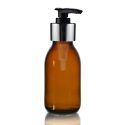 100ml Amber Sirop Bottle with Standard Lotion Pump
