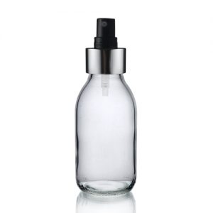 100ml Clear Glass Sirop Bottle with Black and Silver Atomiser