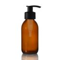 150ml Amber Glass Sirop Bottle with Black Lotion Pump