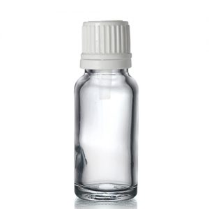 15ml Clear Glass Dropper Bottle with White Dropper Cap