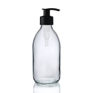 250ml Clear Sirop Bottle Lotion Black