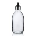 300ml Clear Glass Sirop Bottle with Black and Silver Atomiser