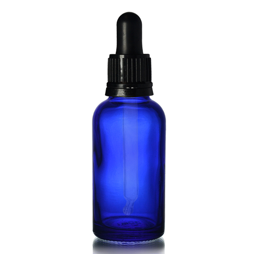 30ml Blue Glass Dropper Bottle T E Glass Pipette With Wiper