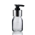 30ml Clear Sirop Bottle with Black and Silver Lotion Pump