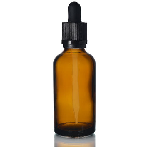 50ml Amber Dropper Bottle with Straight Tip Pipette
