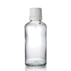 50ml Clear Glass Dropper bottle with cap