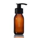 60ml Amber Glass Sirop Bottle with Black Lotion Pump