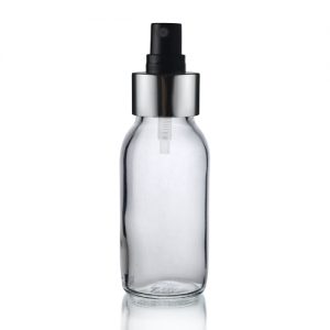 60ml Clear Glass Sirop Bottle with Black and Silver Atomiser