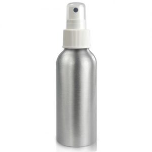 100ml Aluminium Bottle with white spray