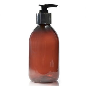 250ml Amber Plastic Sirop silver lotion