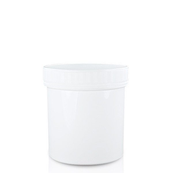 250ml white plastic jar with lid
