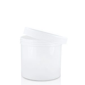 500ml white plastic jar with lid