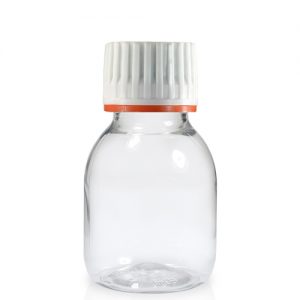 60ml Clear Sirop Bottle Red band