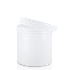 650ml white plastic jar with lid