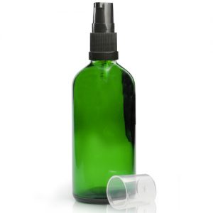 100ml Green Glass Dropper Bottle With Lotion Pump