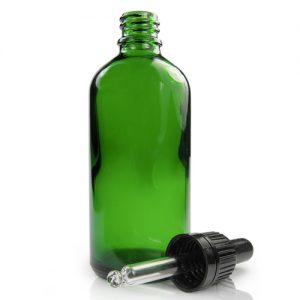 100ml Green Glass Dropper Bottle With Pipette