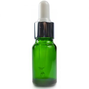 Green Dropper Bottle With Silver Pipette