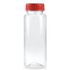 250ml Slim Plastic Juice Bottle with Red Lid