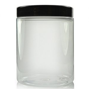 300ml Wide Neck Plastic Jar With Black Lid