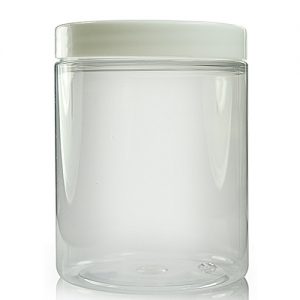 300ml Wide Neck Jar with White Lid