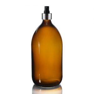 1000ml Amber Glass Sirop Bottle w Atomiser BS