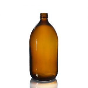 1000ml Amber Glass Sirop Bottle w Atomiser Empty