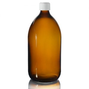 1000ml Amber Glass Sirop Bottle w CRC