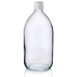 1000ml Clear Glass Sirop Bottle w CRC