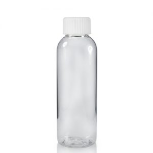 100ml Tall Boston Bottle with White Cap