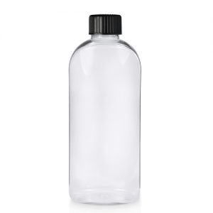 250ml PET Oval Bottle with Black Screw Cap