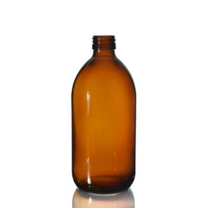 500ml Amber Glass Sirop Bottle w Atomiser Empty