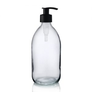 500ml Clear Sirop Bottle Lotion Black