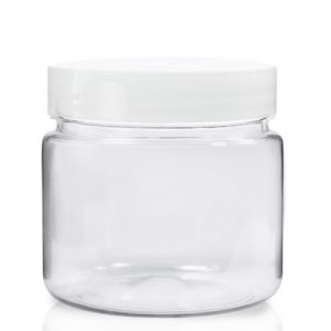 1 Litre Clear Plastic Round Sweet Jar With Lid