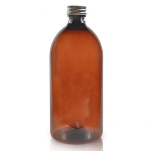 1000ml Amber Plastic Bottle With Aluminium Cap