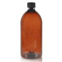1 Litre Amber Plastic Bottle With Screw Cap