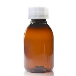 100ml Amber PET Plastic Sirop Bottle w wsc