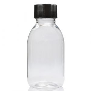 100ml Clear PET Plastic Sirop Bottle w bsc