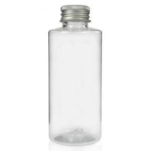 100ml Clear PET Tubular Bottle w Aluminium Screw Cap