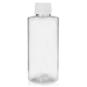 100ml Clear PET Tubular Bottle w White Screw Cap 100ml Clear PET Tubular Bottle w White Screw Cap