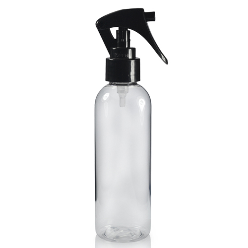 100ml Tall Clear Plastic Boston Bottle 24mm Mini Trigger Spray