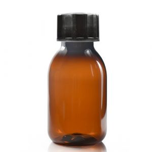 125ml Amber PET Plastic Sirop Bottle w bsc