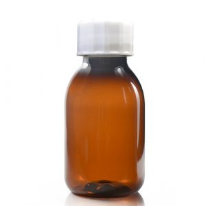 125ml Amber PET Plastic Sirop Bottle w wsc