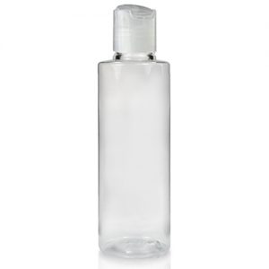 150ml Clear PET Tubular Bottle w Natural Disc Top Cap