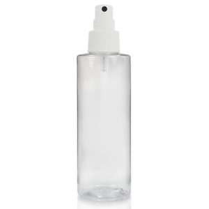 150ml Clear PET Tubular Bottle w White Atomiser