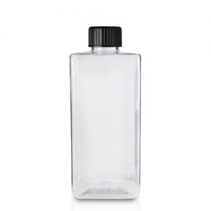 150ml Plastic square bottle with black cap