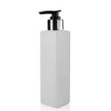150ml Tall Natural Square HDPE Bottle & 24mm Premium Lotion Pump