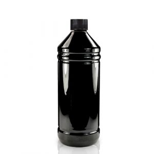1L Black plastic bottle w bsc
