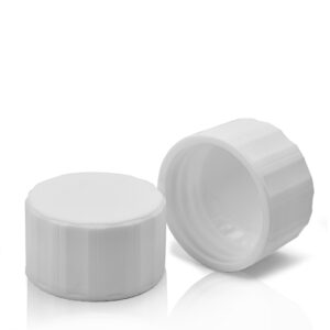 24mm White ribbed screw cap